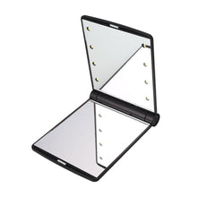 Load image into Gallery viewer, Glamza Portable LED Make Up Flip Mirror Black