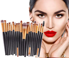 Load image into Gallery viewer, Glamza 20pc Makeup Brush Set Black