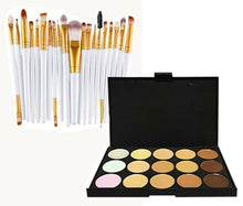 Load image into Gallery viewer, Glamza 20pc White Eye And 15pc Contour Palette Brush Set