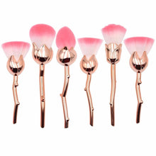 Load image into Gallery viewer, Glamza Rose 6pc Makeup Brush Set