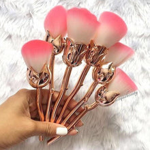 Load image into Gallery viewer, Glamza Rose 6pc Makeup Brush Set