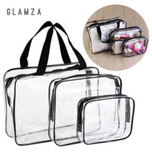 Load image into Gallery viewer, Glamza 3 Set PVC Clear Travel Bags Pink
