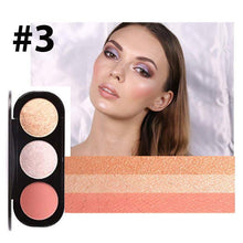 Load image into Gallery viewer, 3 Colour Blusher Highlighter Palette