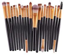 Load image into Gallery viewer, Glamza 20pc Makeup Brush Set Black