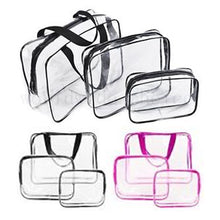 Load image into Gallery viewer, Glamza 3 Set PVC Clear Travel Bags Pink