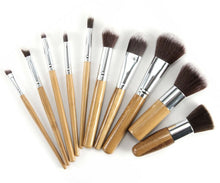 Load image into Gallery viewer, Glamza 10pc Bamboo Make Up Brush Set