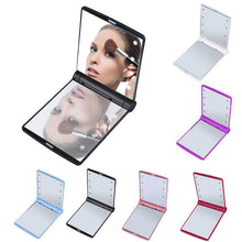 Load image into Gallery viewer, Glamza Portable LED Make Up Flip Mirror Black