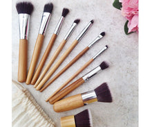 Load image into Gallery viewer, Glamza 10pc Bamboo Make Up Brush Set