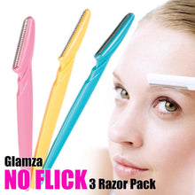 Load image into Gallery viewer, Glamza 3 Pack Eyebrow Razor- No Flick