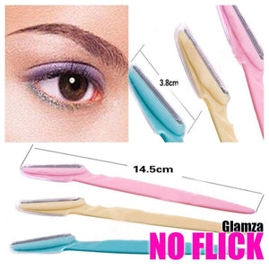 Glamza 3 Pack Eyebrow Razor- No Flick