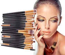 Load image into Gallery viewer, Glamza 20pc Makeup Brush Set Black