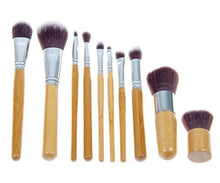 Load image into Gallery viewer, Glamza 10pc Bamboo Make Up Brush Set