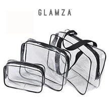 Load image into Gallery viewer, Glamza 3 Set PVC Clear Travel Bags Pink