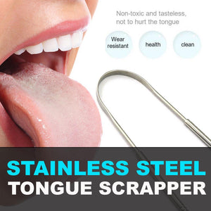 GLAMZA Stainless Steel Tongue Scraper