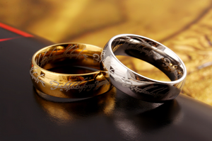 Mens Lord Vintage Stainless Steel Rings Bilbo's Hobbit Ring Gold