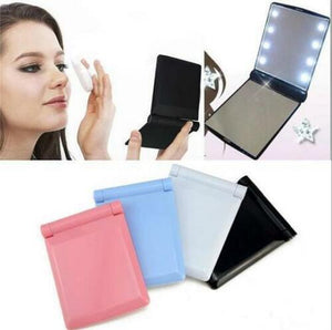 Glamza Portable LED Make Up Flip Mirror Black