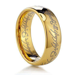 Mens Lord Vintage Stainless Steel Rings Bilbo's Hobbit Ring Gold